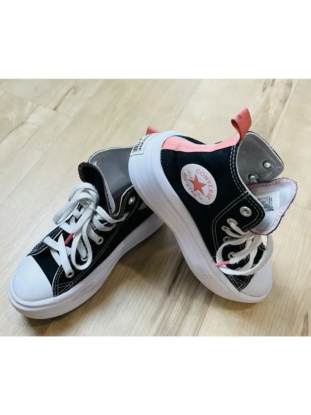 GIRLS' CONVERSE LITTLE KID CHUCK TAYLOR MOVE PLATFORM SNEAKERS Sz 13